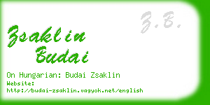 zsaklin budai business card
